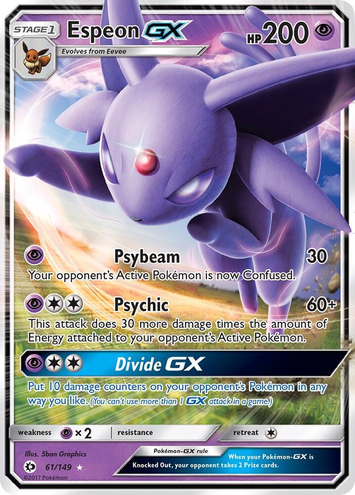 2017 Pokemon Sun & Moon Espeon Holo #61/149 PSA 9