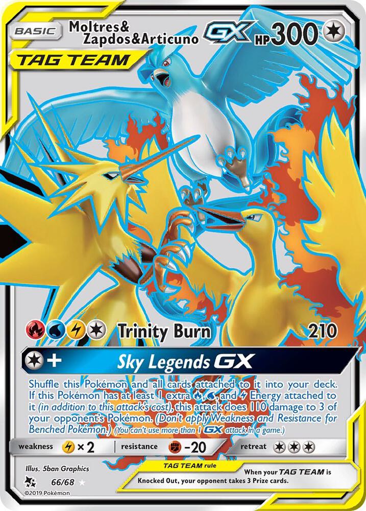 Pokemon 2019 Hidden Fates Moltres & Zapdos & Articuno GX 66/68 PSA 9