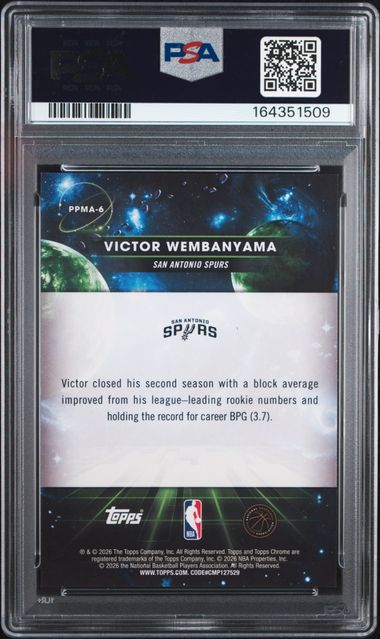 2025 TOPPS COSMIC CHROME PLANETARY PURSUIT #6 VICTOR WEMBANYAMA PLANETARY PURSUIT-MARS PSA 9