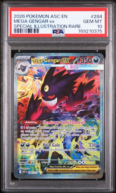 2026 POKEMON ASC EN-ASCENDED HEROES #284 MEGA GENGAR ex SPECIAL ILLUSTRATION RARE PSA 10