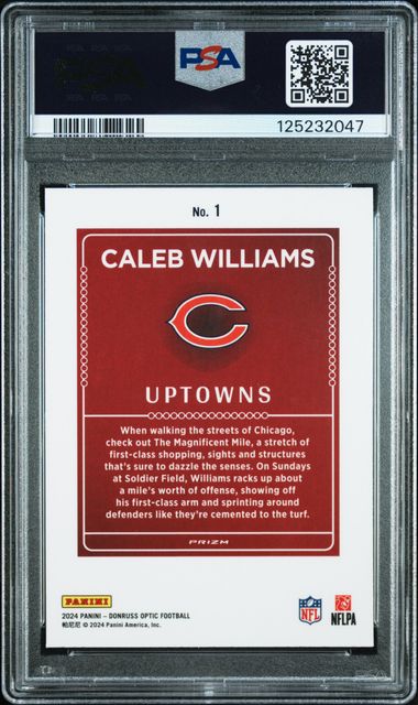 2024 Donruss Optic Caleb Williams Uptowns #1 PSA 10