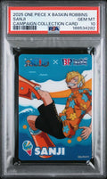 2025 ONE PIECE X BASKIN ROBBINS ONE PIECE CAMPAIGN COLLECTION CARDS SANJI PSA 10
