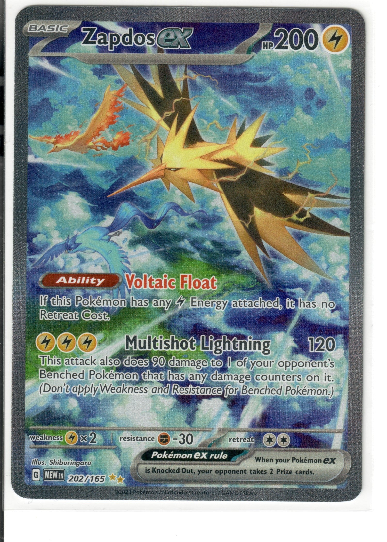 Zapdos ex - 202/165 - SV: Scarlet & Violet 151 (MEW) — Pokemon