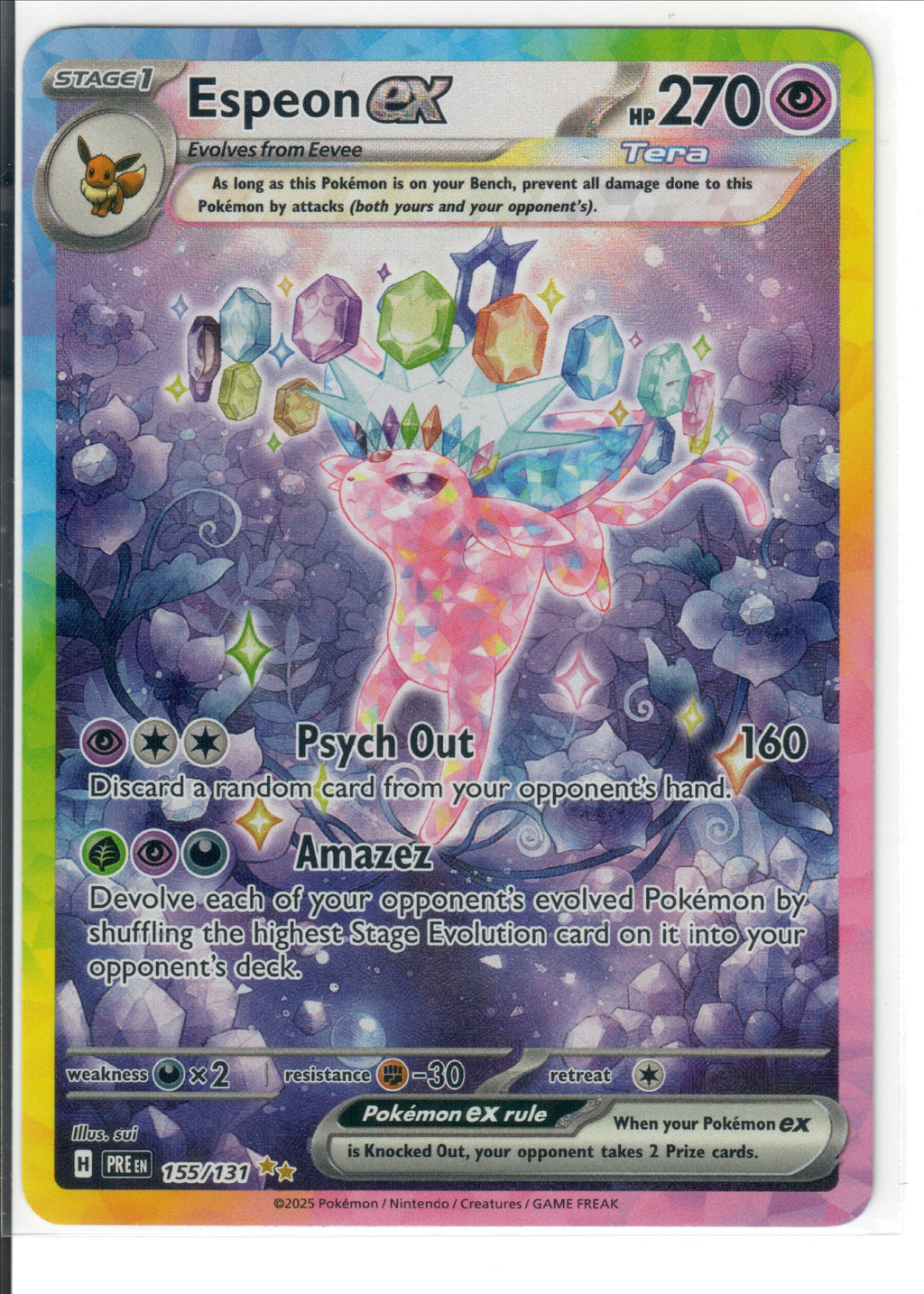Espeon ex - 155/131 - SV: Prismatic Evolutions (PRE) — Pokemon