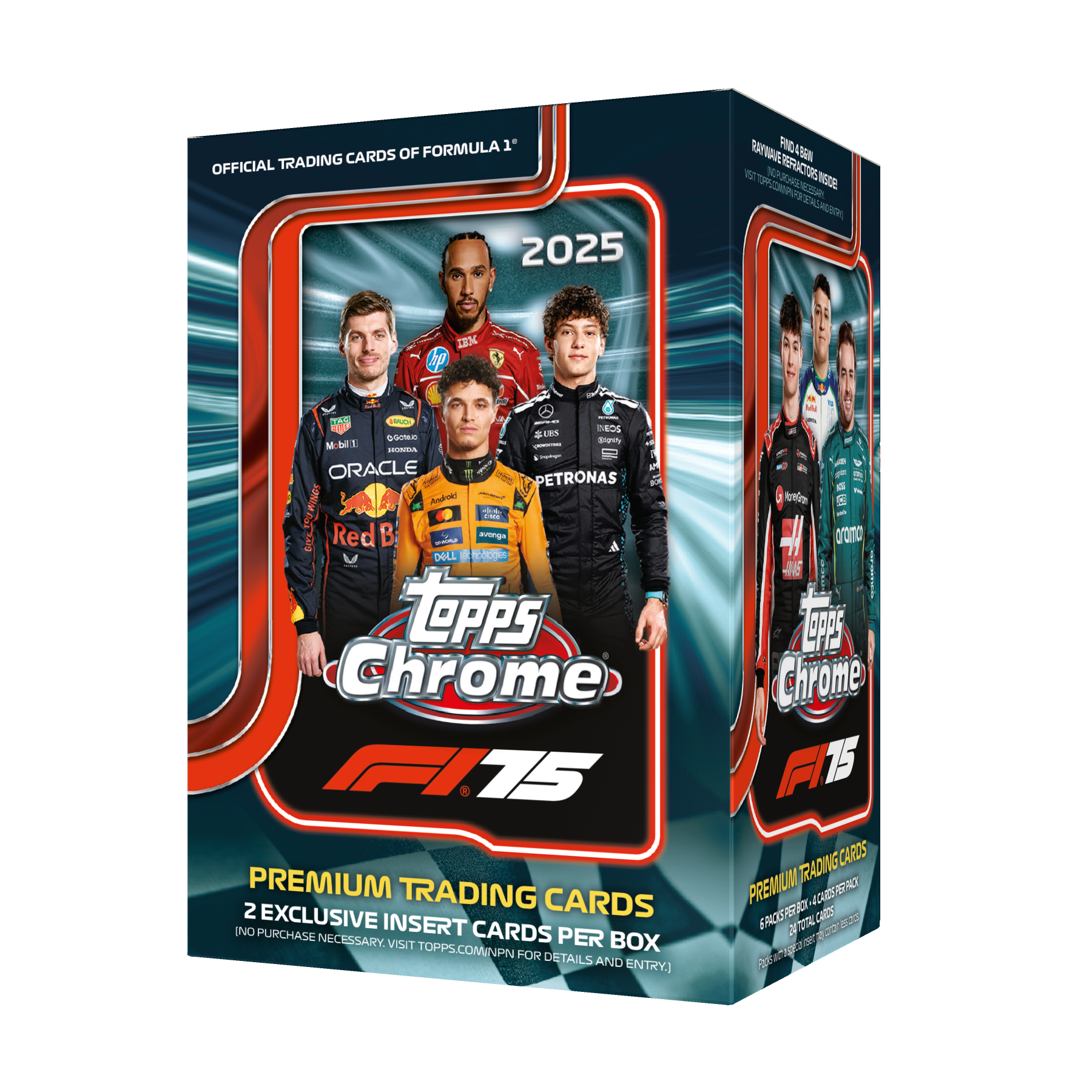 2025 Topps Chrome F1 Formula 1 6-Pack Value Box — Sports Trading Cards