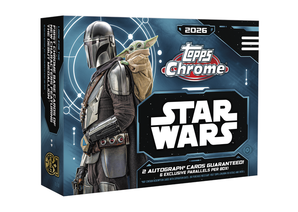 2026 Topps Chrome Star Wars Delight box featuring The Mandalorian and Grogu