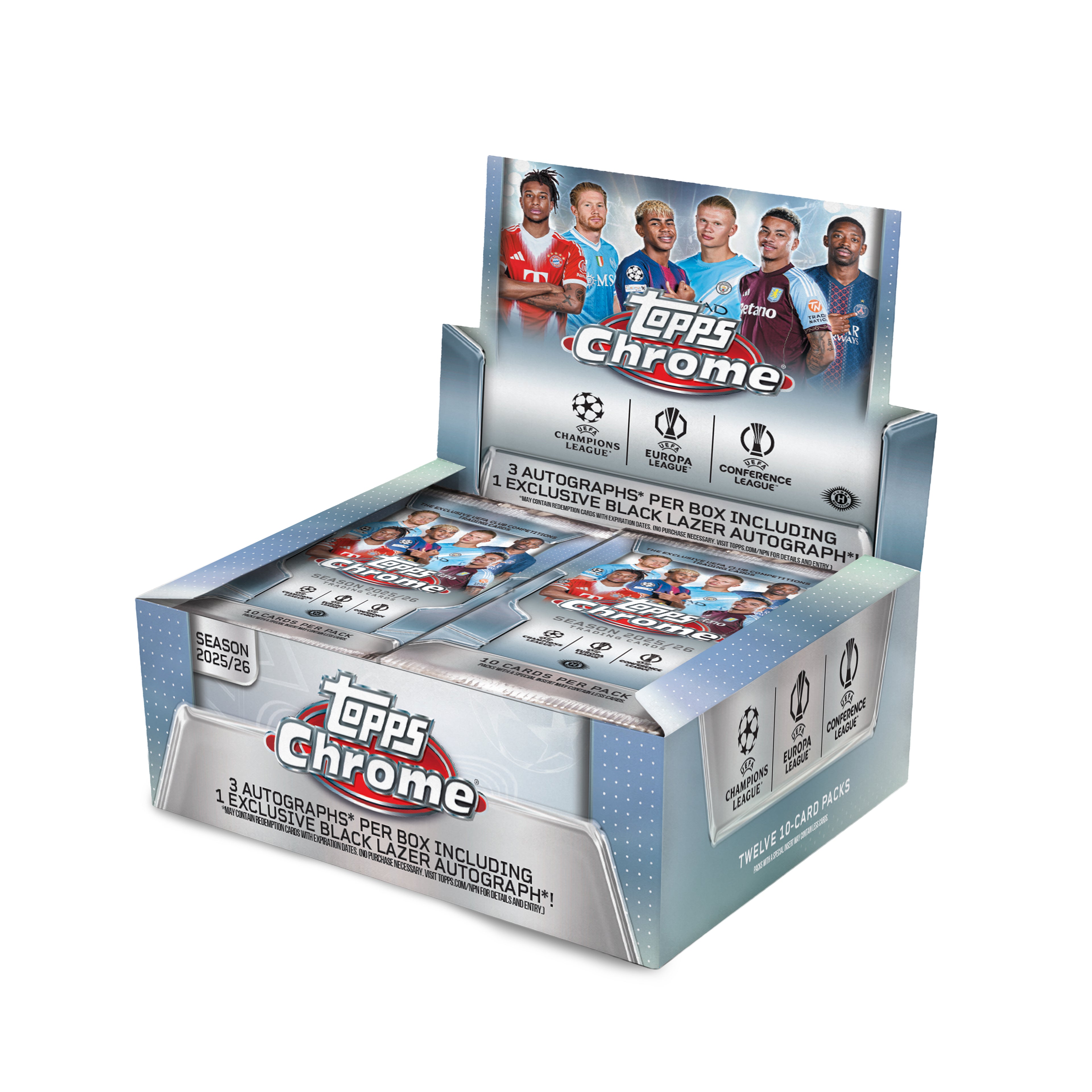 2025-26 Topps Chrome UEFA Club Competitions Jumbo Hobby Box — Sports Trading Cards