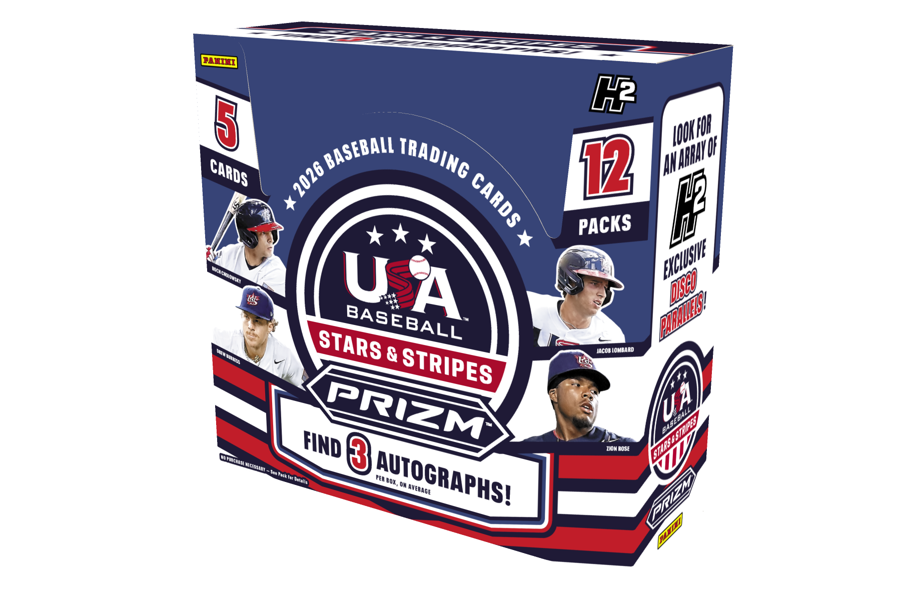2026 Panini Prizm USA Stars & Stripes Baseball Trading Card Box (Hobby H2) — Sports Trading Cards