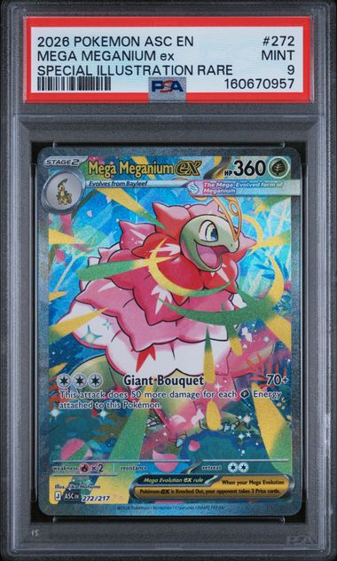 2026 Pokemon Mega Meganium ex Special Illustration Rare #272/217 PSA 9