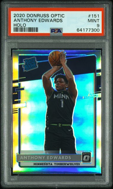 2020 PANINI DONRUSS OPTIC #151 ANTHONY EDWARDS HOLO PSA 9 — Sports Trading Cards