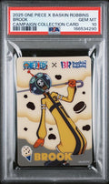 2025 ONE PIECE X BASKIN ROBBINS ONE PIECE CAMPAIGN COLLECTION CARDS BROOK PSA 10