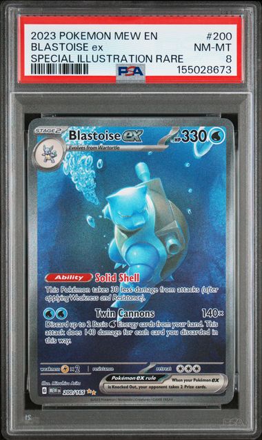 2023 Pokemon Mew Special Illustration Rare Blastoise Ex #200 PSA 8