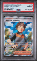 2025 POKEMON JTG EN-JOURNEY TOGETHER #179 BROCK'S SCOUTING ULTRA RARE PSA 8