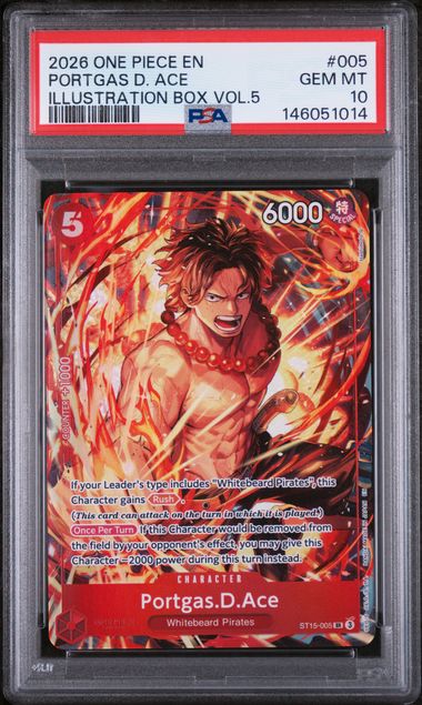 2026 One Piece Illustration Promo Portgas.D.Ace Special #ST15-005 PSA 10