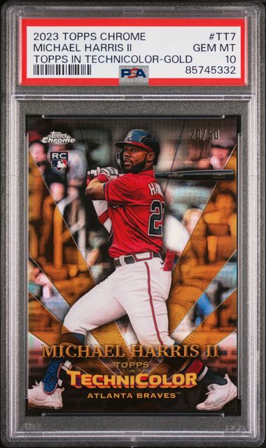2023 Topps Chrome Topps In Technicolor Gold Michael Harris II RC /50 PSA 10