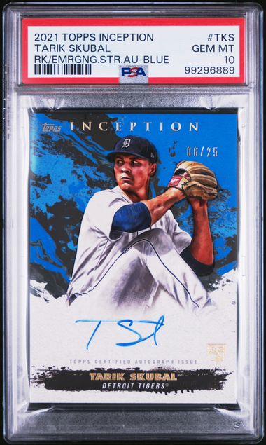 2021 Topps Inception Tarik Skubal Blue Rookie Autograph Auto RC #06/25 PSA 10