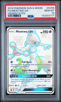 2019 POKEMON SUN & MOON HIDDEN FATES #SV59 FA/MEWTWO GX HIDDEN FATES PSA 10