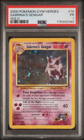 2000 POKEMON GYM HEROES #14 SABRINA'S GENGAR HOLO PSA 1