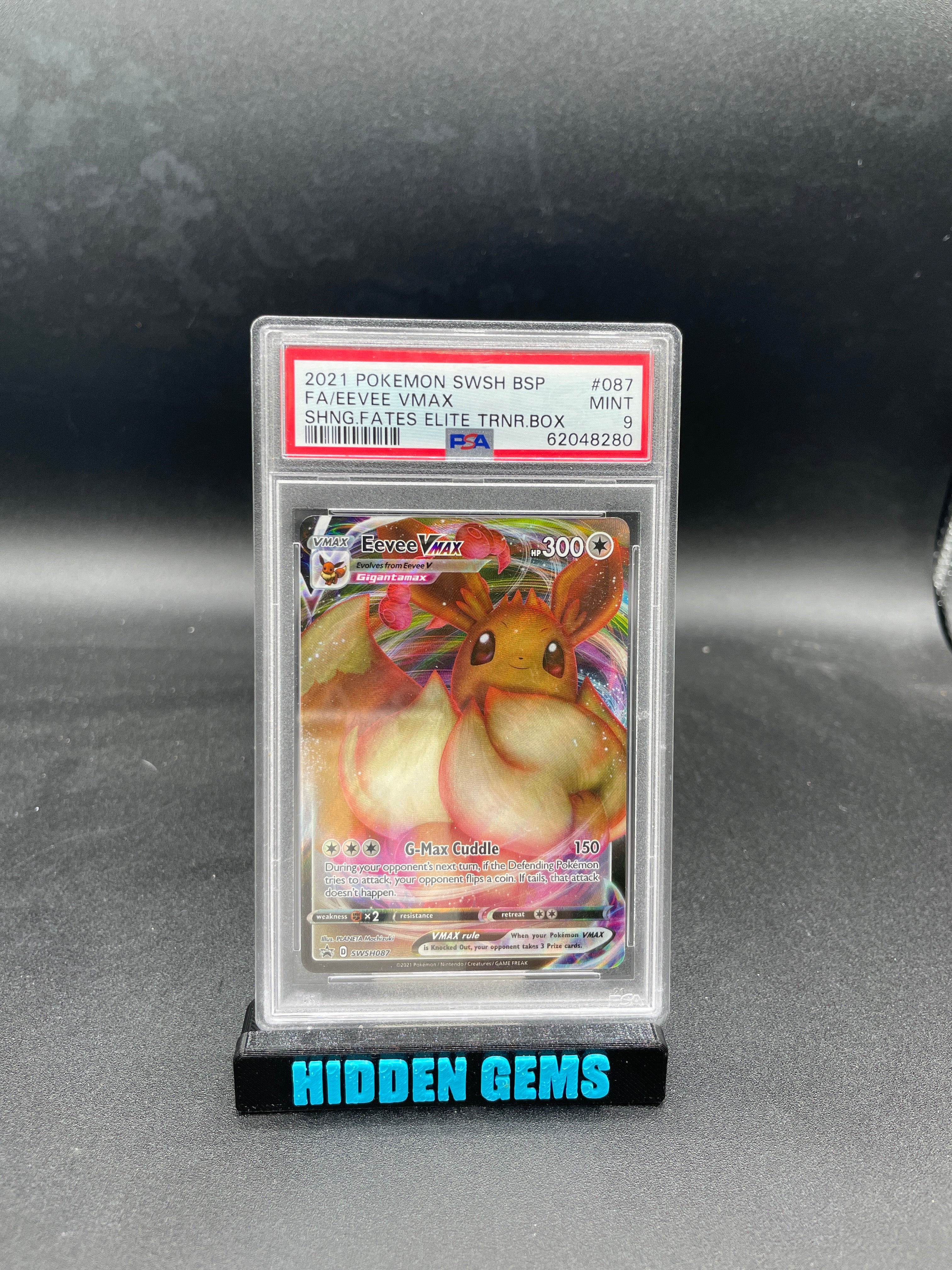 2021 POKEMON SWSH BSP 87 FA/EEVEE VMAX SHNG.FATES ELITE TRNR BOX PSA 9 — Sports Trading Cards