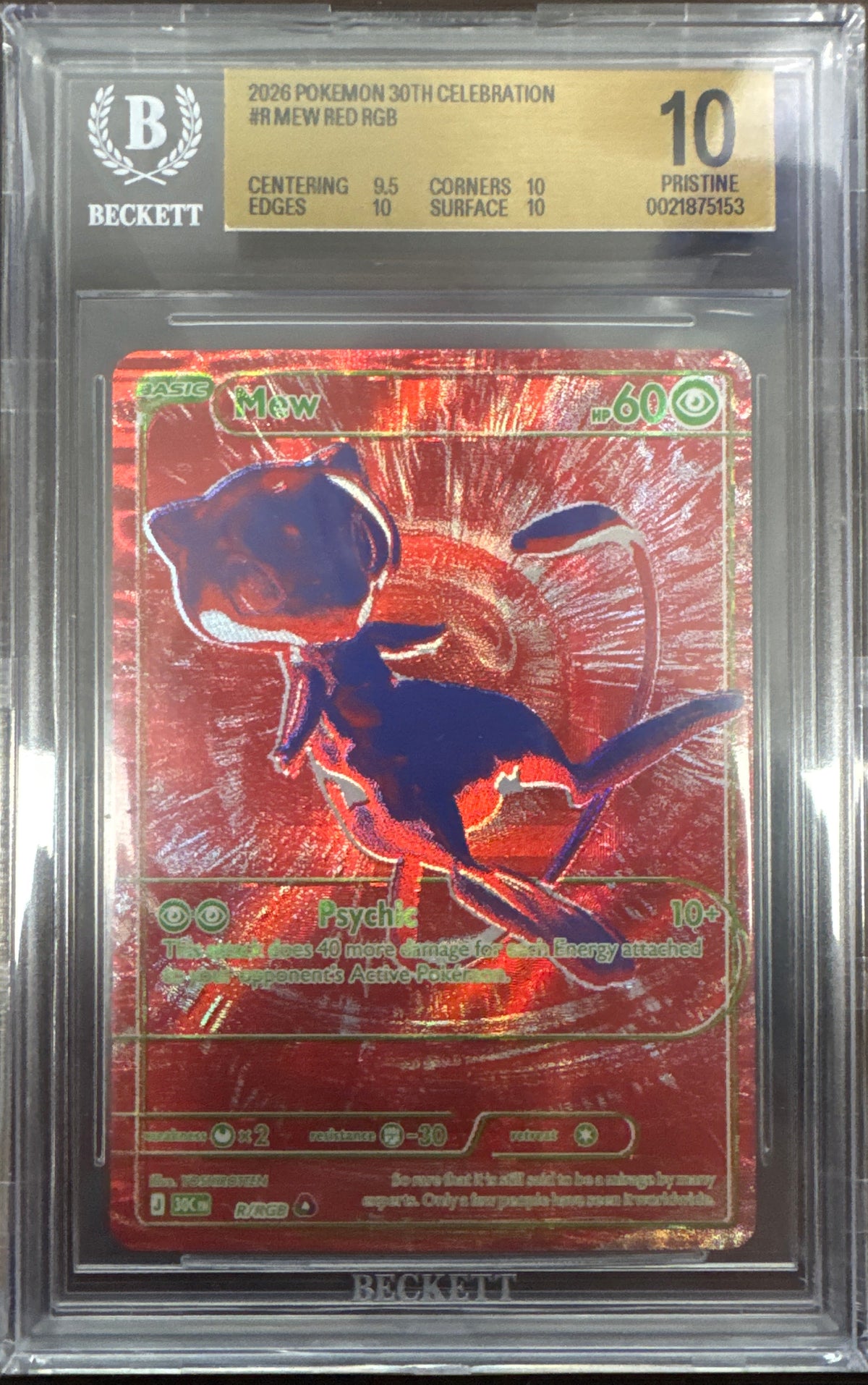 2026 Pokemon TCG 30th Celebration Mew RED RGB BGS 10