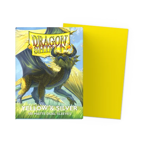 Dragon Shield 100 Count Box Matte Yellow & Silver - Dragon Shield Card Sleeves