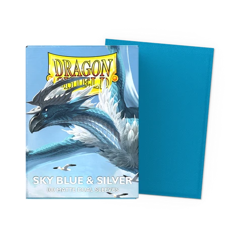 Dragon Shield 100 Count Box Matte Sky Blue and Silver - Dragon Shield Card Sleeves