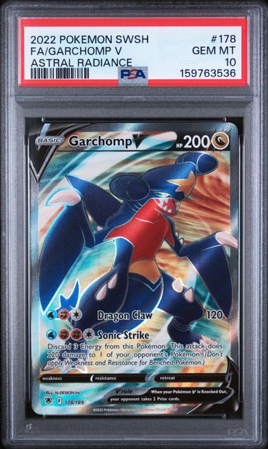 2022 Pokemon Sword & Shield Astral Radiance Full Art Garchomp V #178 PSA 10