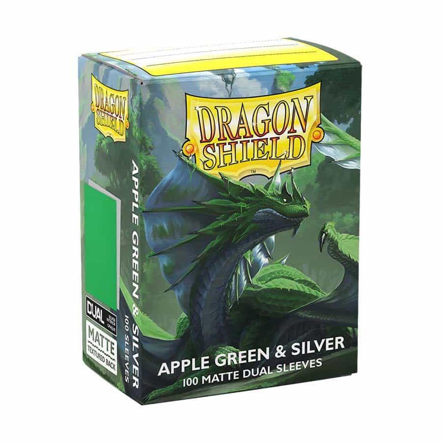 Dragon Shield 100 Count Box Matte Apple Green & Silver - Dragon Shield Card Sleeves — Supplies