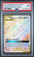 2019 POKEMON SUN & MOON HIDDEN FATES 69 FULL ART/MOLTRES & ZAPDOS & ARTICUNO GX SECRET PSA 9