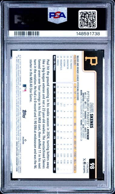 2025 Topps Chrome Update Cupfractor Variations #98 Paul Skenes Cupfractor Variation-Gold PSA 9
