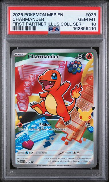 2026 POKEMON MEP EN-ME BLACK STAR PROMO #038 CHARMANDER FIRST PARTNER ILLUS COLL SER 1 PSA 10