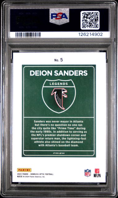 2024 PANINI DONRUSS OPTIC DOWNTOWN LEGENDS #5 DEION SANDERS PSA 10