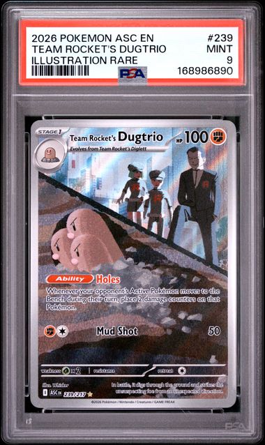 Team Rocket's Dugtrio #239 Ascended Heroes PSA 9