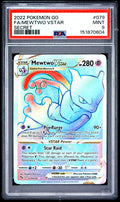 2022 Pokemon Go FA Mewtwo VSTAR Secret Rare #079 PSA 9