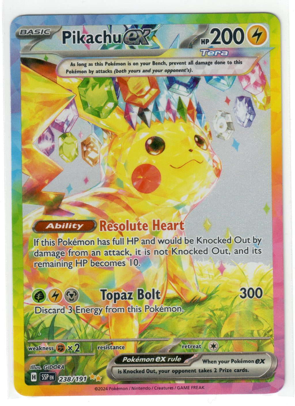 Pikachu ex - 238/191 - SV08: Surging Sparks (SSP) LP — Pokemon