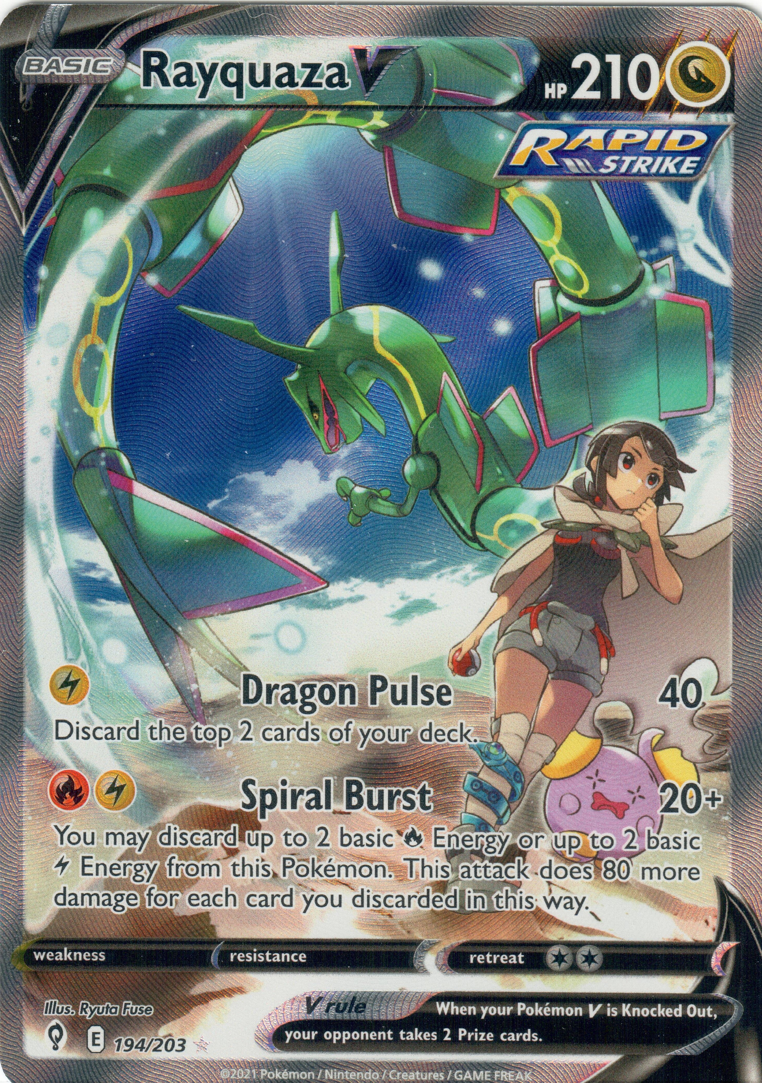 Rayquaza V (Alternate Full Art) - SWSH07: Evolving Skies (SWSH07) — Pokemon