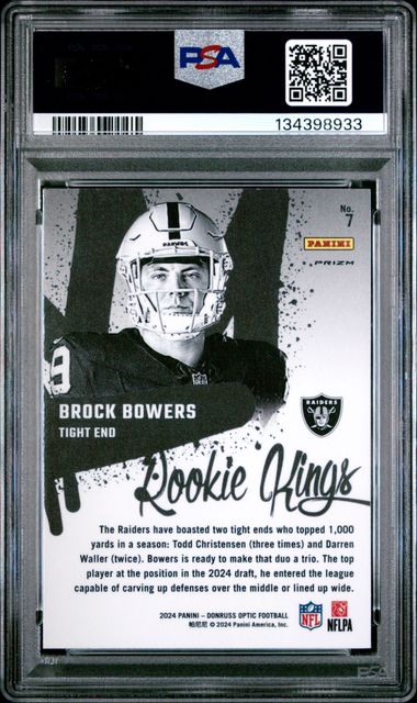 2024 PANINI DONRUSS OPTIC ROOKIE KINGS #7 BROCK BOWERS PSA 10