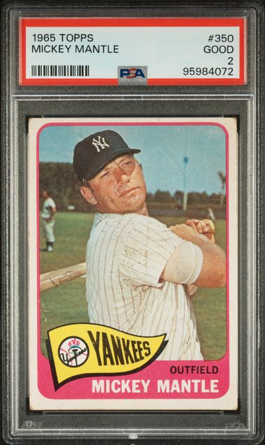Topps 1965 Mickey Mantle #350 PSA 2