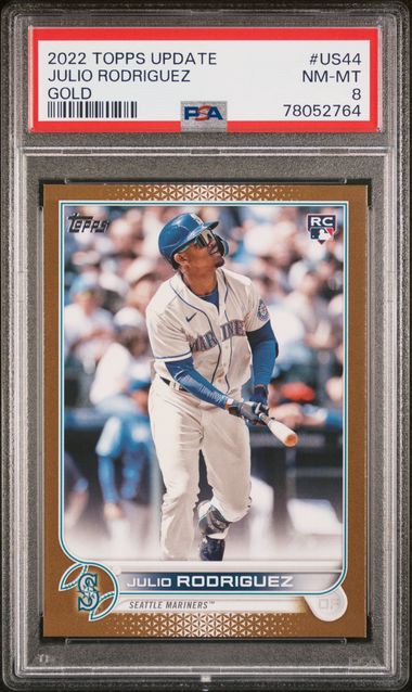 Topps 2022 Update Julio Rodriguez RC Gold /2022 #US44 Mariners PSA 8