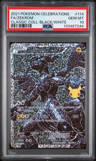 2021 POKEMON CELEBRATIONS CLASSIC COLLECTION 114 FULL ART/ZEKROM PSA 10