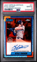 2025 Topps Silver Pack 1990 Chrome Promo Autograph #KT Kyle Tucker Autograph-Orange PSA 10