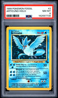 1999 POKEMON FOSSIL #2 ARTICUNO-HOLO PSA 8