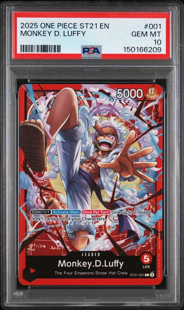 2025 One Piece Starter Deck EX Gear 5 Leader Monkey D. Luffy #ST21-001 PSA 10