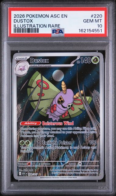 2026 POKEMON ASC EN-ASCENDED HEROES #220 DUSTOX ILLUSTRATION RARE PSA 10