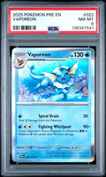 2025 POKEMON PRE EN-PRISMATIC EVOLUTIONS #022 VAPOREON PSA 8