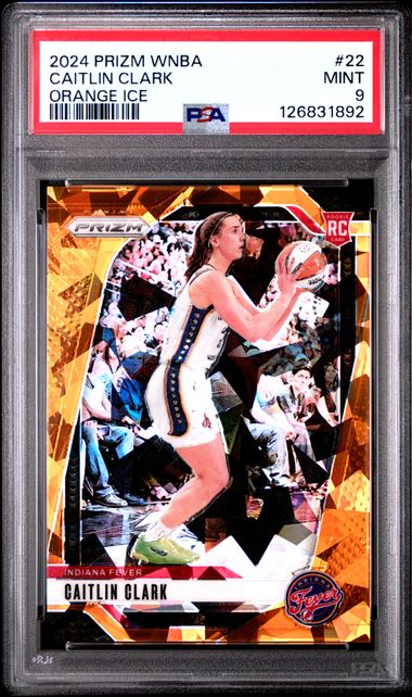2024 Panini Prizm WNBA Orange Ice Caitlin Clark (RC) #22 PSA 9