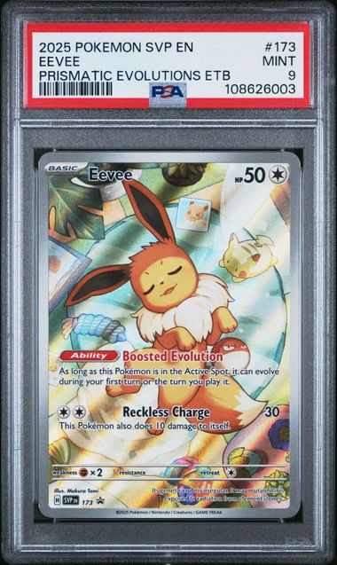 2025 Pokemon Scarlet & Violet Promo Prismatic Evolutions ETB Full Art Eevee #173 PSA 9