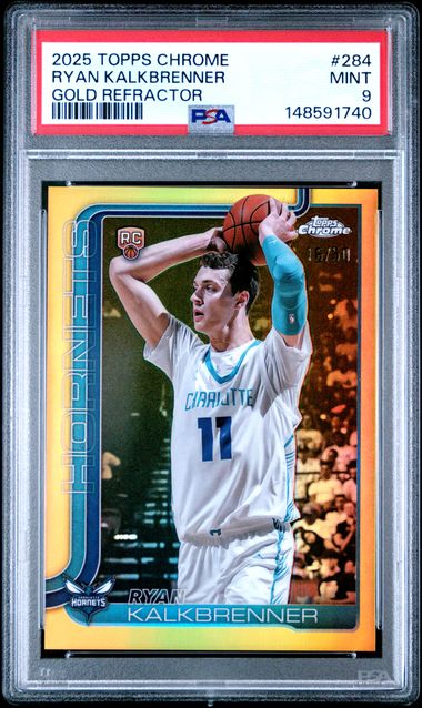 2025 Topps Chrome #284 Ryan Kalkbrenner Gold Refractor PSA 9