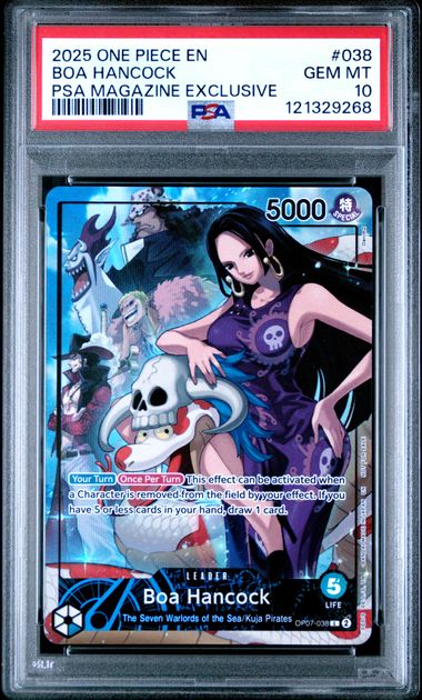 2025 ONE PIECE PROMOS 038 BOA HANCOCK PSA MAGAZINE EXCLUSIVE PSA 10 — One Piece Card Game