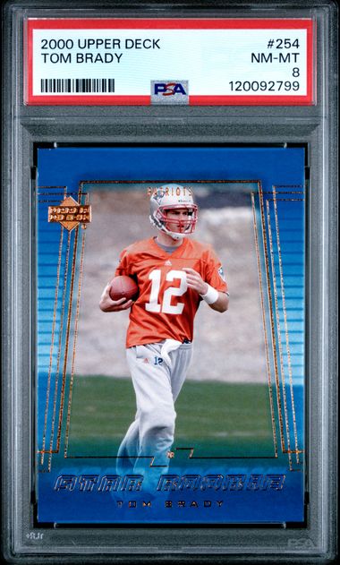 2000 UPPER DECK #254 TOM BRADY PSA 8 — Sports Trading Cards